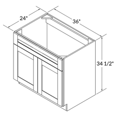 Sink Base Kitchen Cabinet SB36 Alpina White LessCare 36 in. width 34.5 in. height 24 in. depth - Kitchen Cabinets