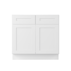 Sink Base Kitchen Cabinet SB36 Alpina White LessCare 36 in. width 34.5 in. height 24 in. depth - Kitchen Cabinets