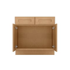 Sink Base Kitchen Cabinet SB36 Shaker Toffee LessCare 36 in. width 34.5 in. height 24 in. depth - Kitchen Cabinets