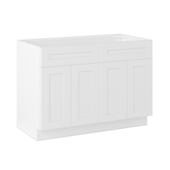 Sink Base Kitchen Cabinet SB48 Alpina White LessCare 48 in. width 34.5 in. height 24 in. depth - Kitchen Cabinets