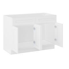 Sink Base Kitchen Cabinet SB48 Alpina White LessCare 48 in. width 34.5 in. height 24 in. depth - Kitchen Cabinets