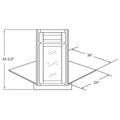 Sink Front Corner Base Kitchen Cabinet SFC36 Shaker Toffee LessCare 34.5 in. height 36 in. depth - Kitchen Cabinets