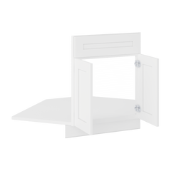 Sink Front Corner Base Kitchen Cabinet SFC42 Alpina White LessCare 34.5 in. height 42 in. depth - Kitchen Cabinets