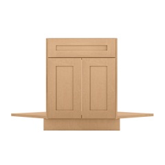 Sink Front Corner Base Kitchen Cabinet SFC42 Shaker Toffee LessCare 34.5 in. height 42 in. depth - Kitchen Cabinets