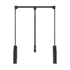 Black Soft-close Expandable Wardrobe Lift for 25-1/2" - 35" Openings