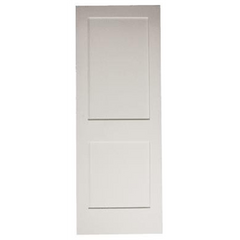 28 in x 80 in White Shaker 2-Panel Solid Core Primed MDF Interior Door Slab