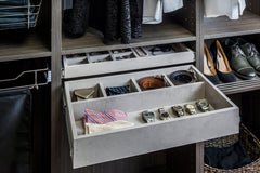 Grey Felt 5-Compartment Jewelry Organizer Drawer