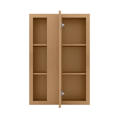 Square Corner Wall Blind Reversible Kitchen Cabinet SC2436 Shaker Toffee LessCare 24 in. width 36 in. height 12 in.