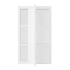 Square Corner Wall Blind Reversible Kitchen Cabinet SC2442 Alpina White LessCare 24 in. width 42 in. height 12 in.