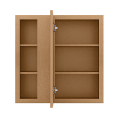 Square Corner Wall Blind Reversible Kitchen Cabinet SC3030 Shaker Toffee LessCare 30 in. width 30 in. height 12 in.