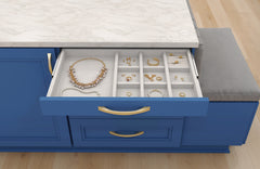 Grey Felt 10-Compartment Jewelry Organizer Drawer