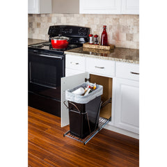 Polished Chrome Single Can Wire Bottom-Mount Trashcan Pullout
