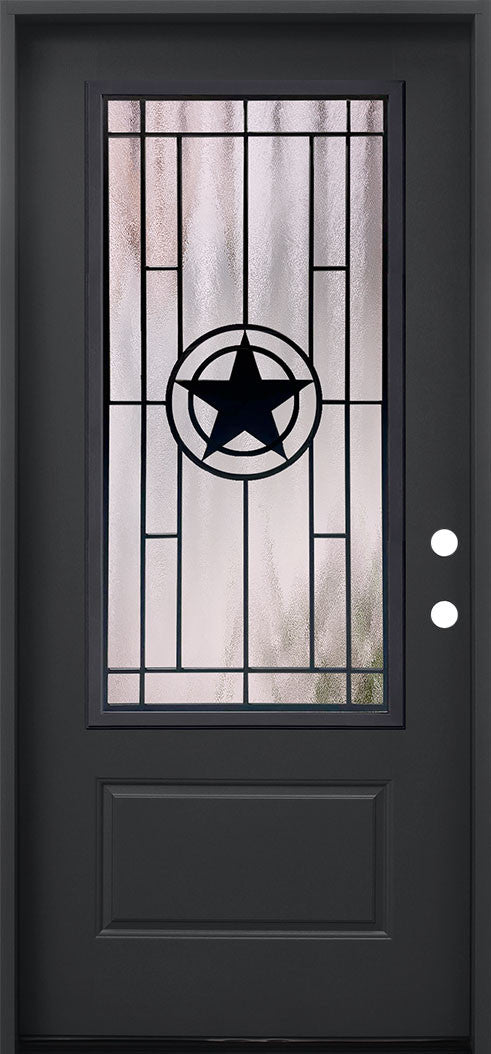  Texas Star 3/0x6/8 Single Prehung Fiberglass Door in Black