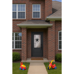 Texas Star 3/0x6/8 Single Prehung Fiberglass Door in Black