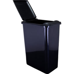 Box of 4 Black 35 Quart Plastic Waste Containers