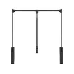 Black Soft-close Expandable Wardrobe Lift for 33" - 48" Openings