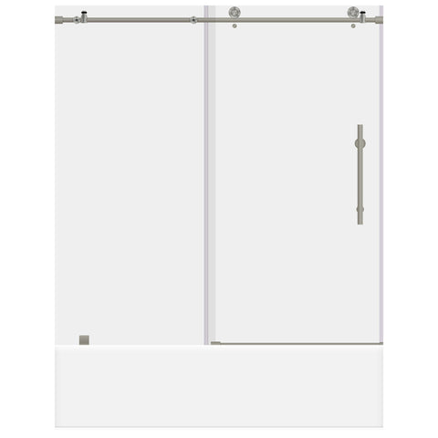  ULTRA-C 56-60 W x 62 H Sliding Bathtub Door in Brushed Nickel