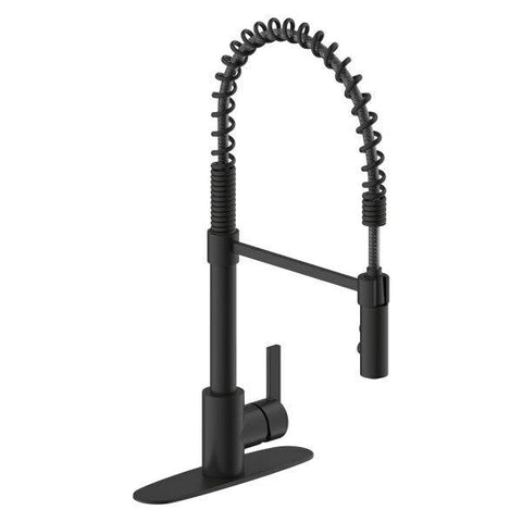 Ultra Euro Series Spring Kitchen Faucet in Matte Black