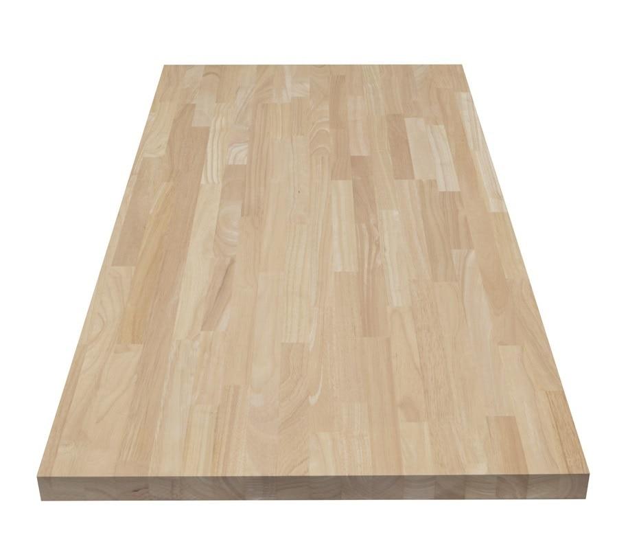 Unfinished Hevea 10 ft L x 25 in D x 1.5 in T Butcher Block Countertop