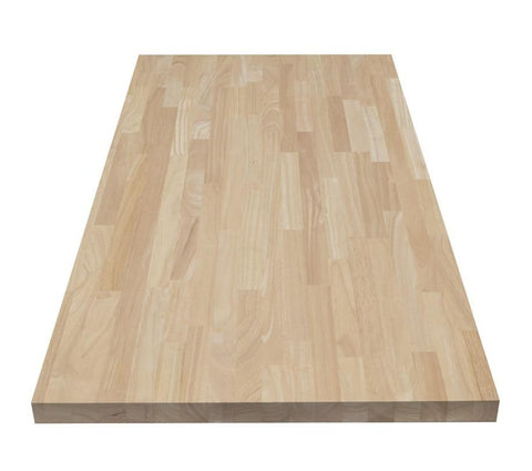 Unfinished Hevea 4 ft L x 25 in D x 1.5 in T Butcher Block Countertop