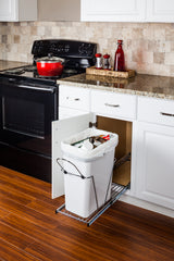 Polished Chrome Single Can Wire Bottom-Mount Trashcan Pullout