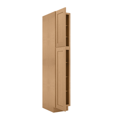 Utility Kitchen Cabinet U1584 Shaker Toffee LessCare 15 in. width 84 in. height 24 in. depth - Kitchen Cabinets