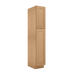 Utility Kitchen Cabinet U1584 Shaker Toffee LessCare 15 in. width 84 in. height 24 in. depth - Kitchen Cabinets