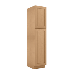 Utility Kitchen Cabinet U1884 Shaker Toffee LessCare 18 in. width 84 in. height 24 in. depth - Kitchen Cabinets