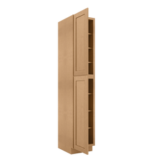 Utility Kitchen Cabinet U1896 Shaker Toffee LessCare 18 in. width 96 in. height 24 in. depth - Kitchen Cabinets