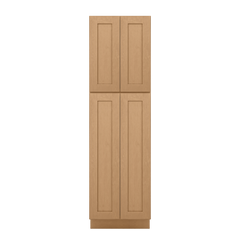 Utility Kitchen Cabinet U2484 Shaker Toffee LessCare 24 in. width 84 in. height 24 in. depth - Kitchen Cabinets