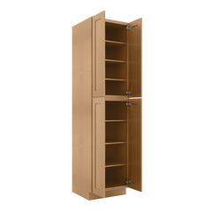 Utility Kitchen Cabinet U2496 Shaker Toffee LessCare 24 in. width 96 in. height 24 in. depth - Kitchen Cabinets
