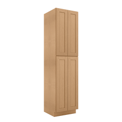 Utility Kitchen Cabinet U2496 Shaker Toffee LessCare 24 in. width 96 in. height 24 in. depth - Kitchen Cabinets