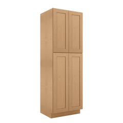 Utility Kitchen Cabinet U3090 Shaker Toffee LessCare 30 in. width 90 in. height 24 in. depth - Kitchen Cabinets