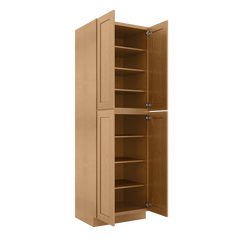 Utility Kitchen Cabinet U3096 Shaker Toffee 30’’W x 84’’H x 24’’D - Kitchen Cabinets
