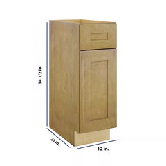Modernform Cabinet Natural Shaker 12" W X 34 1/2" H X 21" D Base 1 Door/1 Drawer