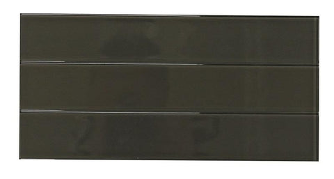 Vetro Midnight Gray Glass Mosaic Backsplash Tile or 2x12