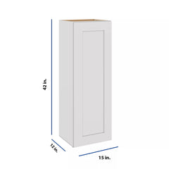 Modernform Cabinet White Shaker 15" W X 42" H X 12" D Single Door Wall Cabinet