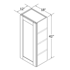 Wall Kitchen Cabinet W1842 Alpina White LessCare 18 in. width 42 in. height 12 in. depth - Kitchen Cabinets