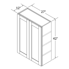 Wall Kitchen Cabinet W2742 Alpina White LessCare 27 in. width 42 in. height 12 in. depth - Kitchen Cabinets