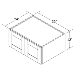 Wall Kitchen Cabinet W331224 Alpina White LessCare 33 in. width 12 in. height 24 in. depth - Kitchen Cabinets