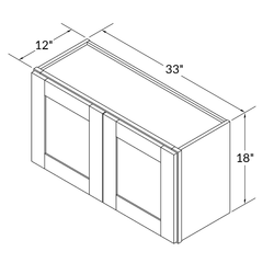 Wall Kitchen Cabinet W3318 Alpina White LessCare 33 in. width 18 in. height 12 in. depth - Kitchen Cabinets