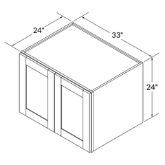 Wall Kitchen Cabinet W332424 Alpina White LessCare 33 in. width 24 in. height 24 in. depth - Kitchen Cabinets
