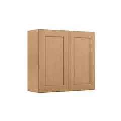 Wall Kitchen Cabinet W3330 Shaker Toffee LessCare 33 in. width 30 in. height 12 in. depth - Kitchen Cabinets