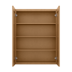 Wall Kitchen Cabinet W3342 Shaker Toffee LessCare 33 in. width 42 in. height 12 in. depth - Kitchen Cabinets