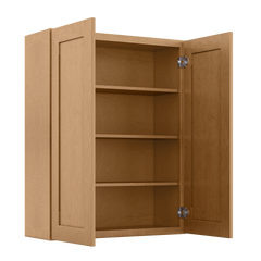 Wall Kitchen Cabinet W3342 Shaker Toffee LessCare 33 in. width 42 in. height 12 in. depth - Kitchen Cabinets