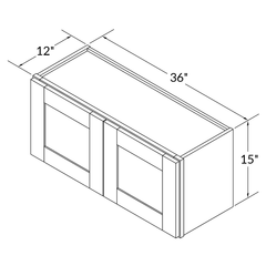 Wall Kitchen Cabinet W3615 Alpina White LessCare 36 in. width 15 in. height 12 in. depth - Kitchen Cabinets