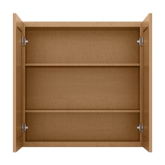 Wall Kitchen Cabinet W3636 Shaker Toffee LessCare 36 in. width 36 in. height 12 in. depth - Kitchen Cabinets