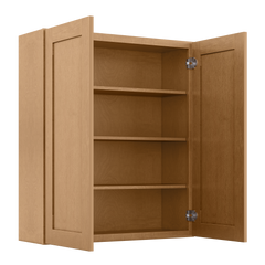 Wall Kitchen Cabinet W3642 Shaker Toffee LessCare 36 in. width 42 in. height 12 in. depth - Kitchen Cabinets