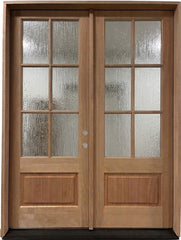 6/0x8/0 Exterior Mahogany Prehung Double Door | 6 Lite Without Moulding