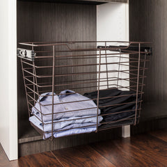 Dark Bronze Closet Pullout Basket with Slides 14"D x 29"W x 17"H